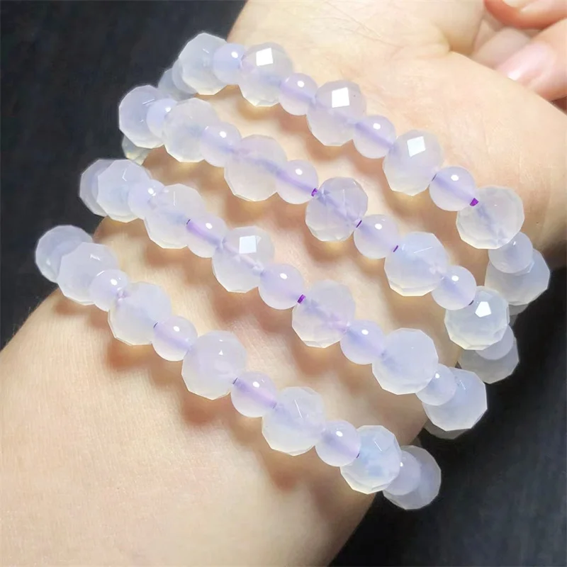 

Natural Faceted Violitde Bracelets Women Lucky Healing Crystal Strand Bangles Lovers Girlfriend Jewelry 1PCS 9.5CM