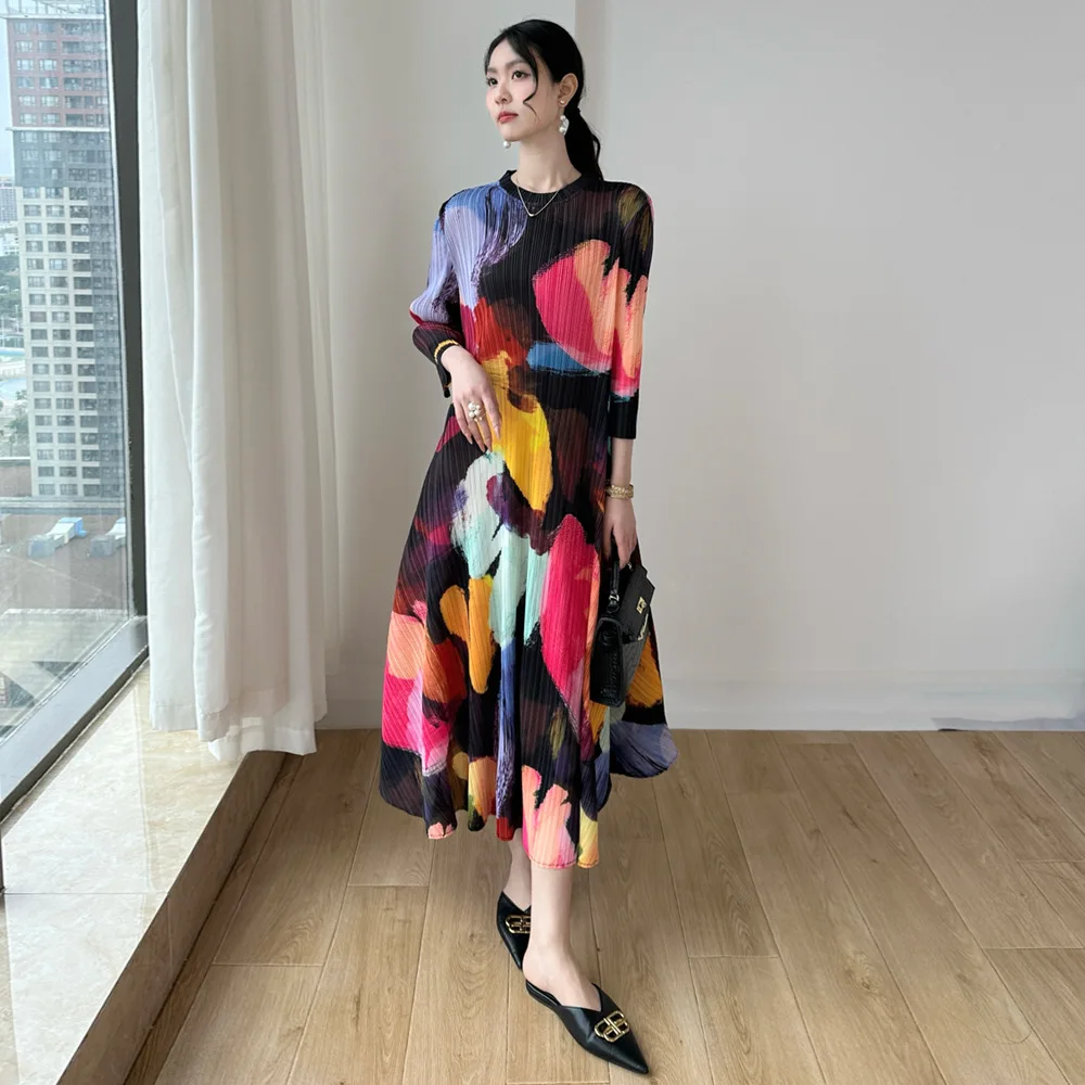 strapless open back dress Pleats Please Black Long Sleeve Round Neck Dress pp48jh155 main image 0