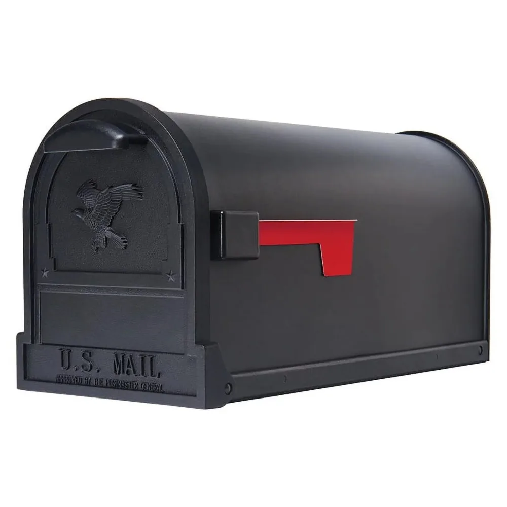 

Gibraltar Mailboxes Arlington Large, Steel, Post-Mount Mailbox, Black, Modern Mail Box Outdoor, Post Box
