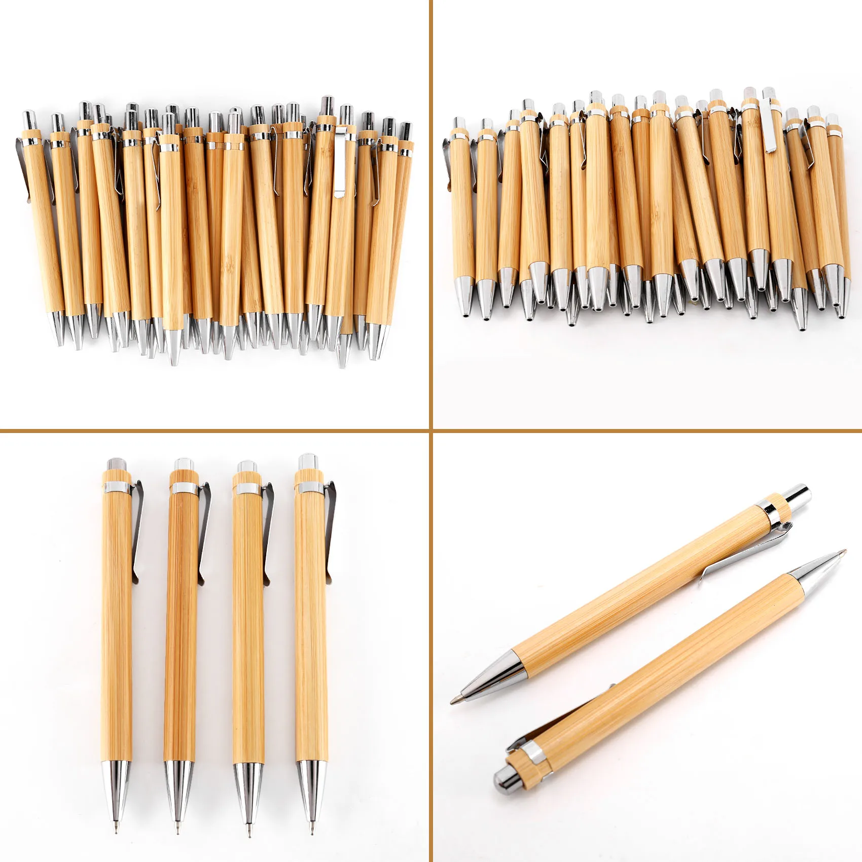 Bamboo Ballpoint Pen Stylus Contact Pen 100 Pcs