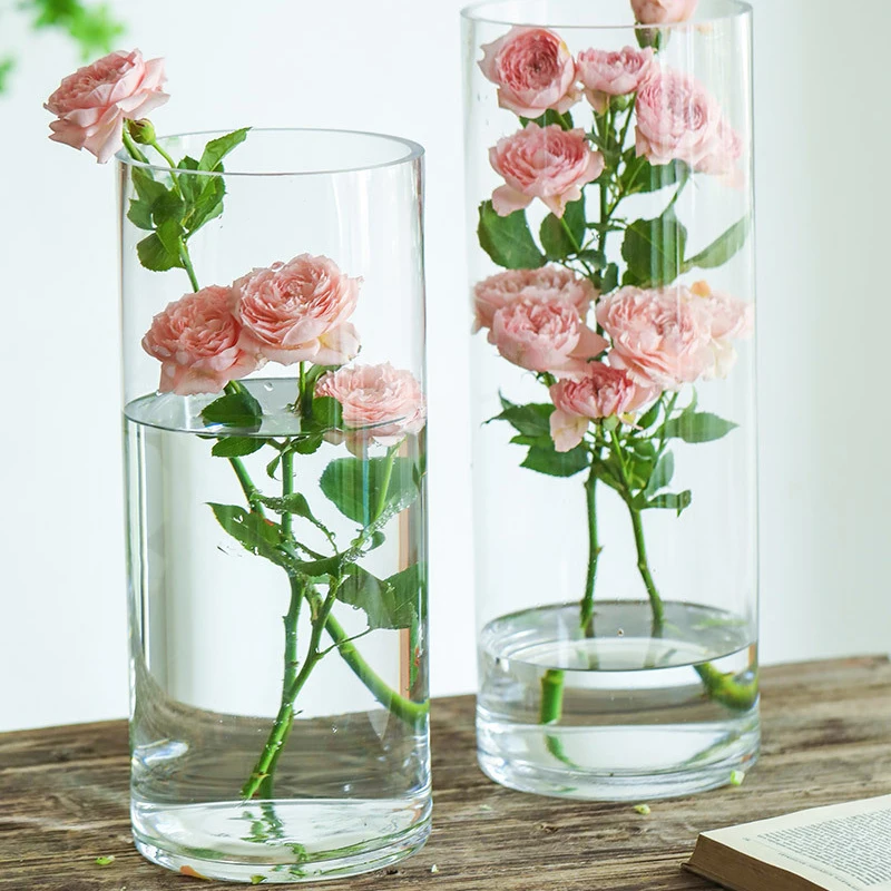 6.5x6/8/10/15/18cm Glass Flower Vase for Wedding Centerpieces Cylinder Vase Floating Candle Holders for Small Tealight Party 5