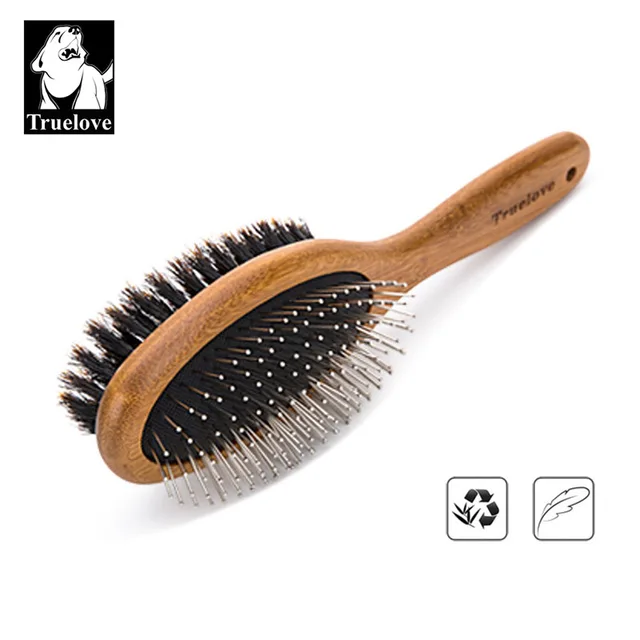 Truelove 2 in 1 Pet Comb Brush Hair Remover Dog Cat Brush Tools Grooming Steel Needles Double-sided for Pet Cleaning Bristles
