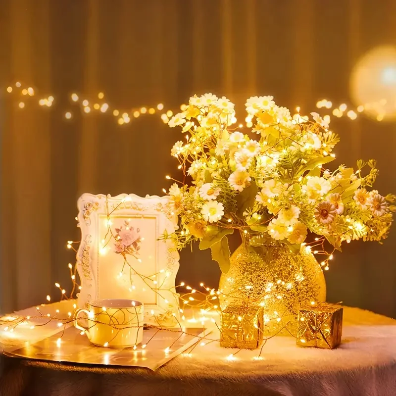 USB New Year Light Fairy Copper Wire String Holiday Outdoor Garland Lighting Waterproof Wedding Party Christmas Tree Decoration