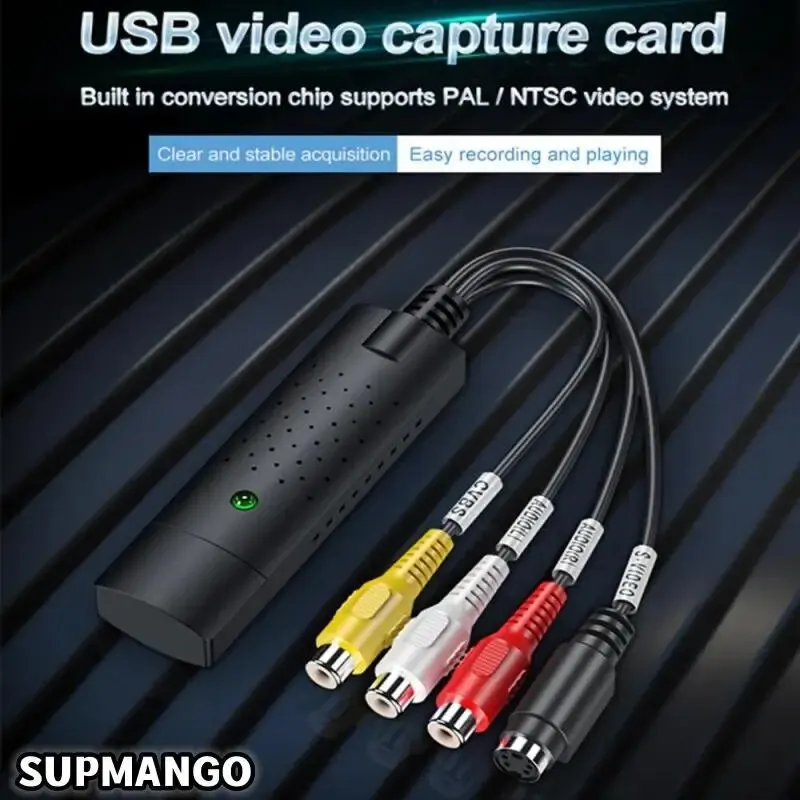 Video Audio Converter USB 2.0 Video Audio Converter Capture Card Easy Cap TV DVD VHS Capture Adapter Card TV DVR