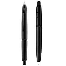 

MAJOHN A1 Press Fountain Pen Retractable Extra Fine Nib 0.4mm Metal Matte Black Ink Pen with Converter for Writing