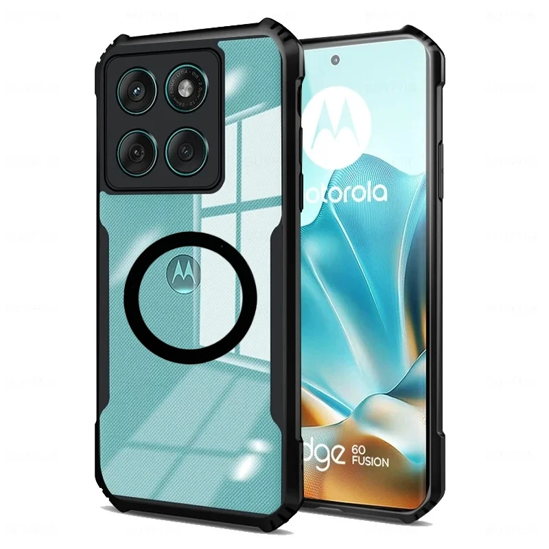 Luxury Armor Transparent Magnetic Shockproof Slim Cover