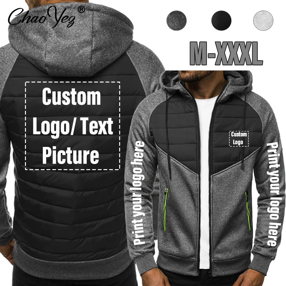 Custom Your Logo Casual Comfortable High Quality Men's Jacket Spring Autumn New Sports Men's Sweatshirt Male Hooded Jackets 2023