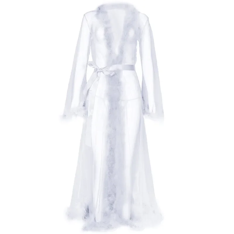 

See-through Mesh Nightgown, Women's Long Pajamas, Sexy and Tempting