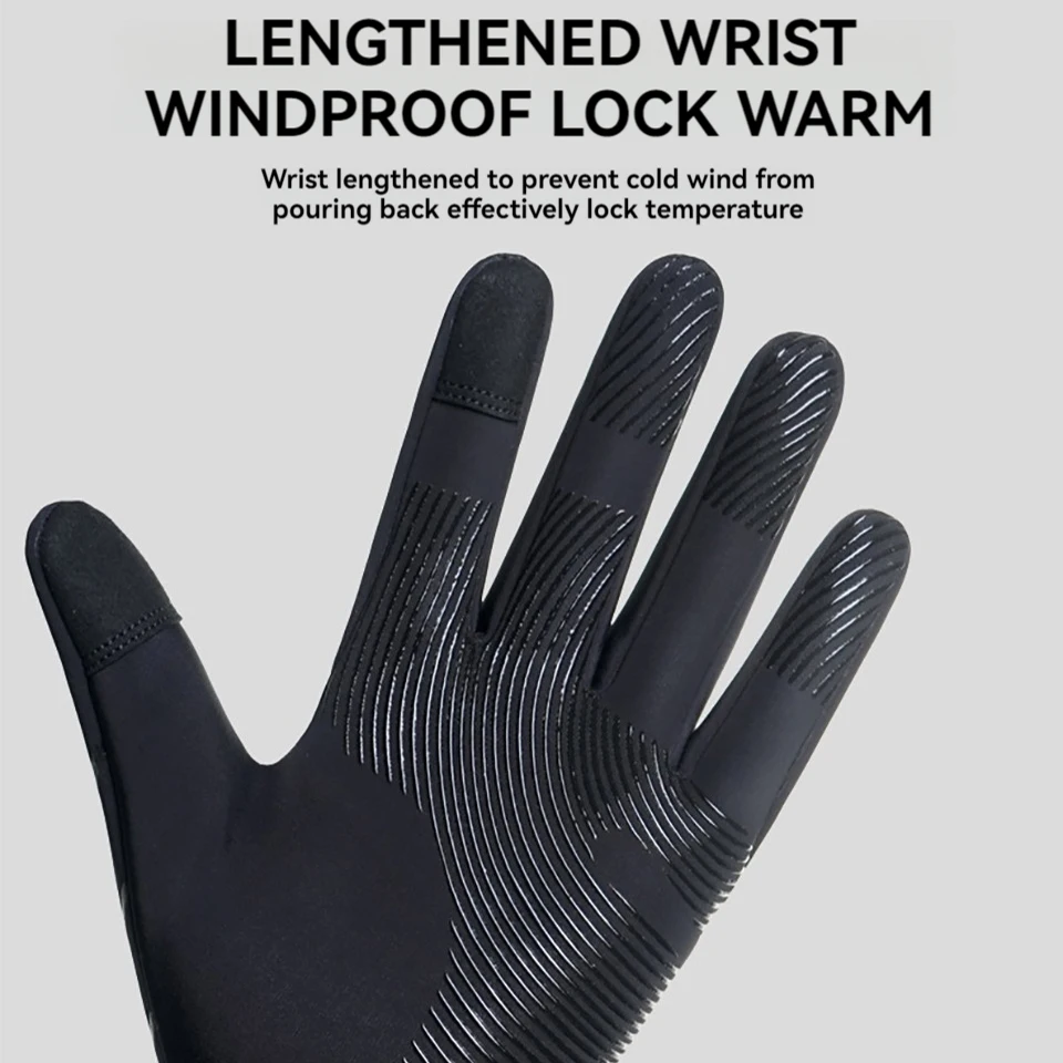GTUBIKE Winter Warm Cycling Gloves Water Windproof Touchscreen Anti-slip Bicycle Motorbike Gloves Men Hiking Mountaineering