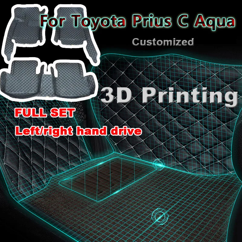 

Car Floor Mats For Toyota Prius C Aqua NHP10 2012~ 2019 Carpets Rugs Luxury Leather Mat Rugs Car Accessories 2013 2014 2015 2016