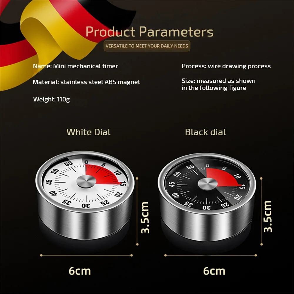 

Magnet Adsorption Kitchen Timer Mechanical Alarm Clock Cooking Study Egg Reminder Countdown Timer Kitchen Gadget Accesories