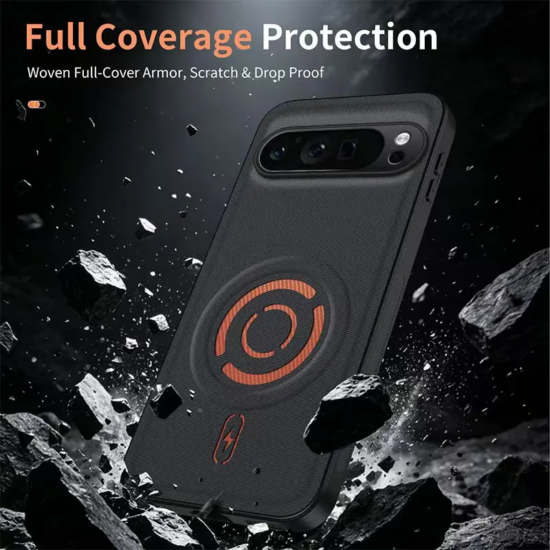 Luxury Technology Fabric Phone Case with Magsafe and Anti-Drop Back Cover