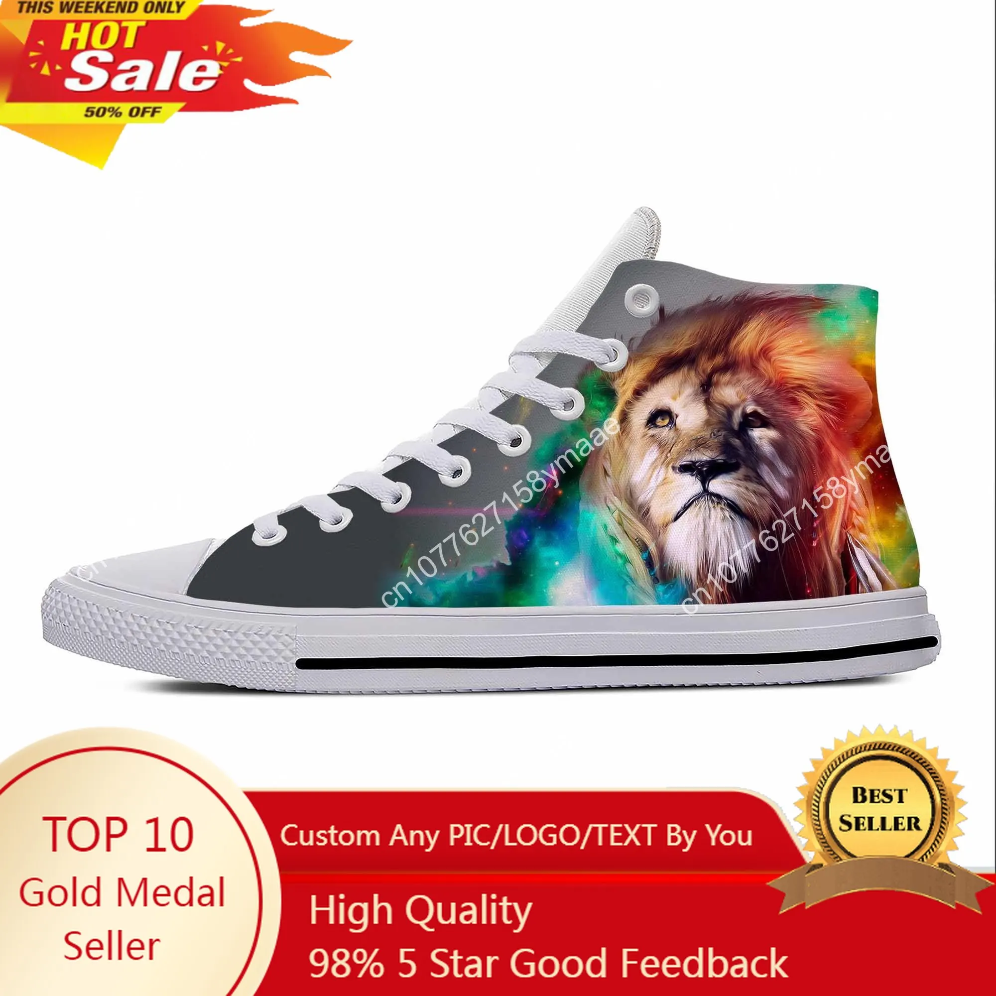 

Hot Cool Anime Cartoon Manga Rock Galaxy Lion Animal Latest Shoes High Top Lightweight Men Women Sneakers Summer Board Shoes