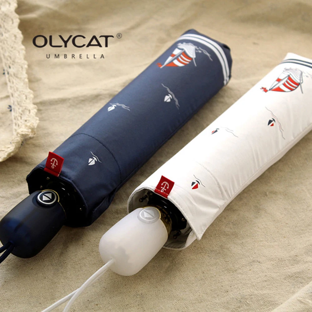 

Automatic Folding Umbrella Rain Women Anti UV Parasol Girls Umbrella Brand OLYCAT Black Coating Strong 8K Waterproof Aluminum