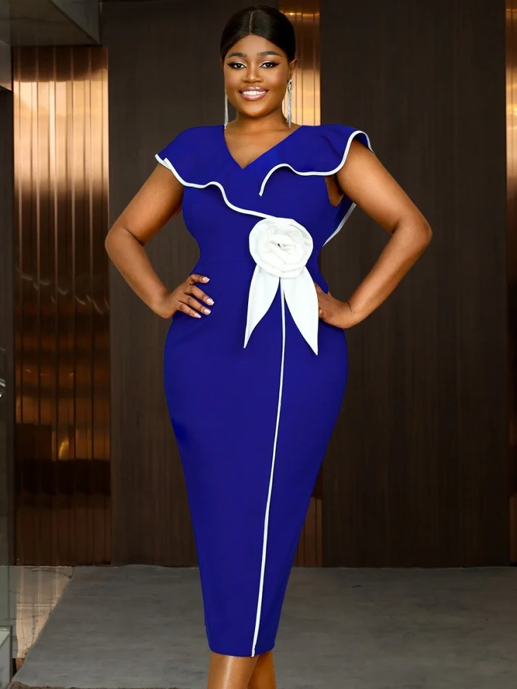 Wmstar Dress Women Wholesale The Elegant Stylish Graduation Dresses with Contrasting Lotus Leaf Sleeves Summer 2025 One Pieces