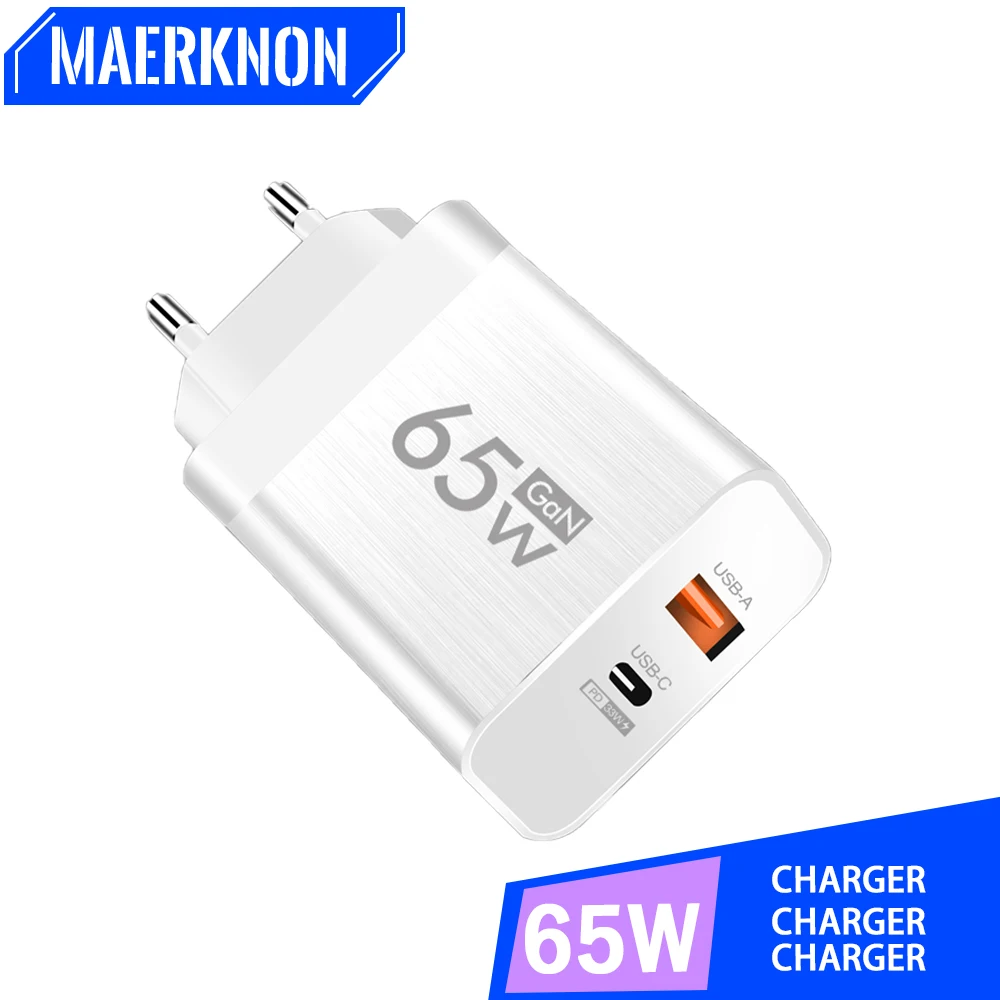 

65W GaN USB PD Charger Type C Fast Charging Phone Charger Wall Charger Adapter For iPhone 14 13 Samsung Xiaomi Quick Charge 3.0