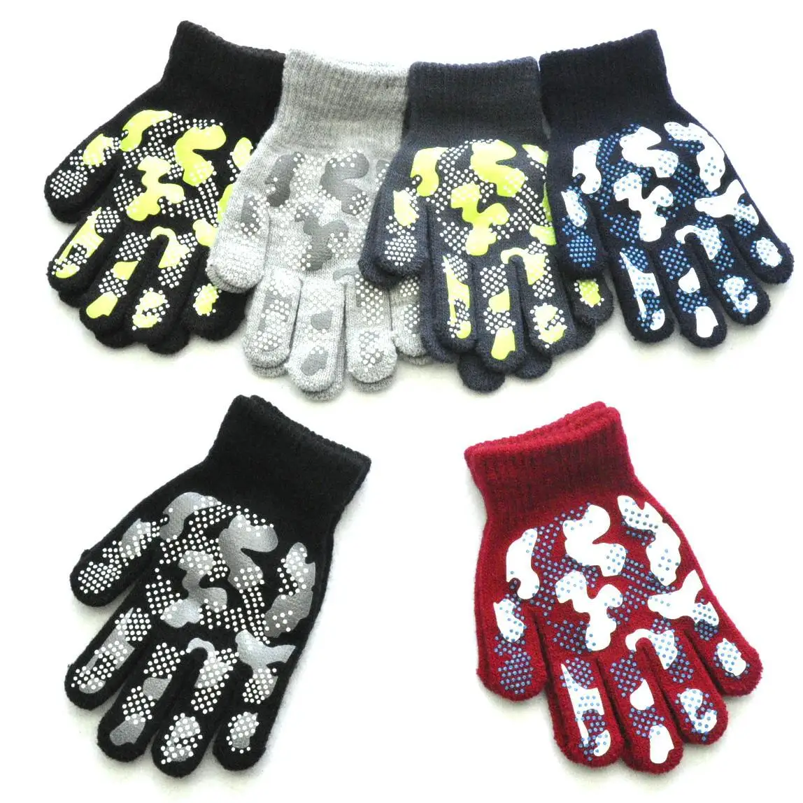 5-11Y Children Winter Knitted Warm Gloves Boys Girls Student New Camouflage Anti Slip Mittens Outdoor Cycling Skiing Gloves ski gloves winter gloves