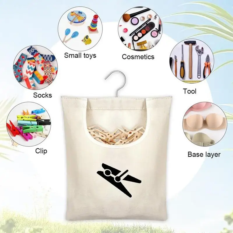 Large Laundry Bag Large Capacity Canvas Laundry Basket Closet Storage Basket Clothespin Bag Organizer For Home Organizing Saving