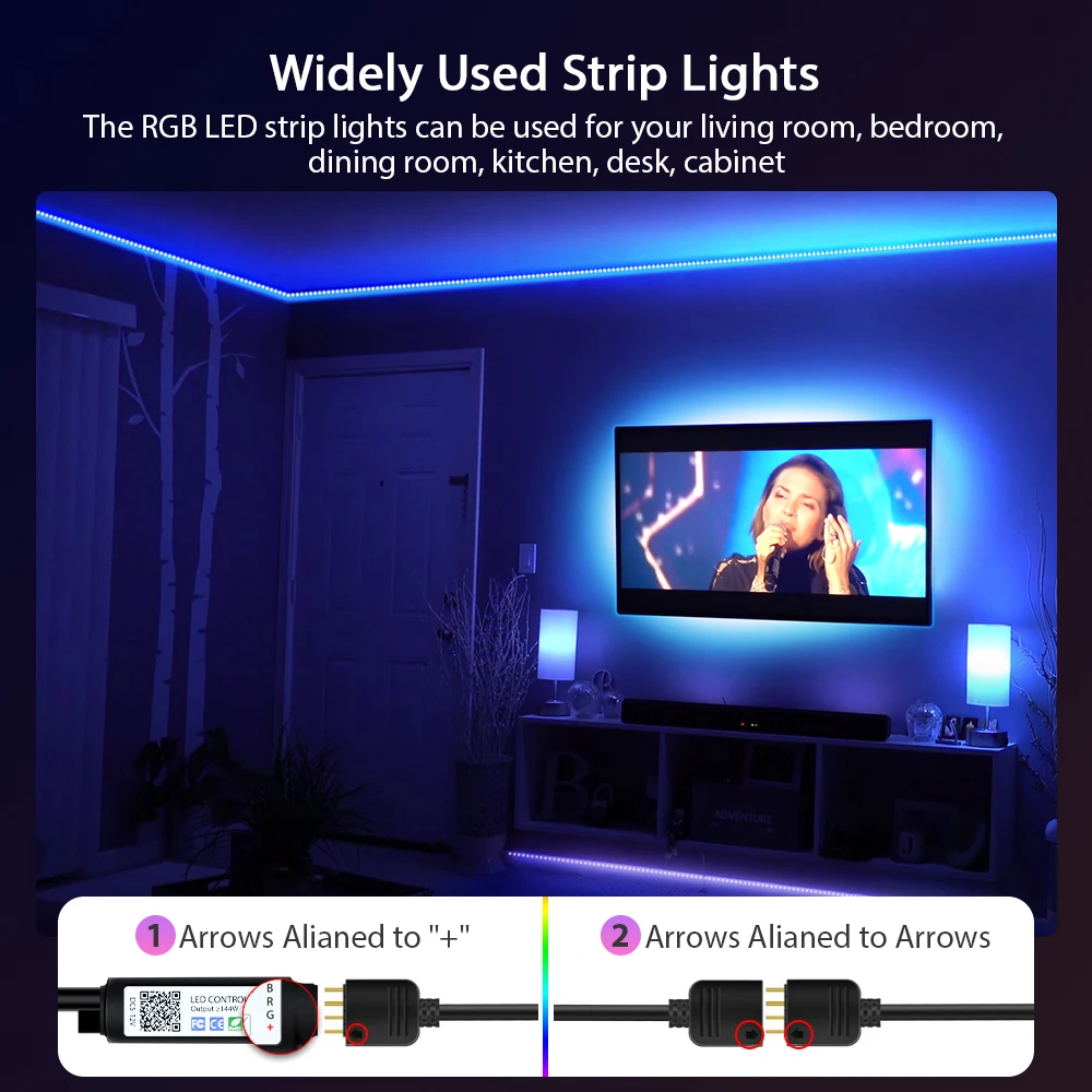 LED Strip Lights RGB 5050 ,5V 1M-5M,16 million colors, RGB , Led Strip Lighting Music Sync, Color Changing for Party Home 6