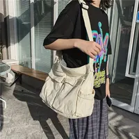 Women Vintage Handbag Canvas Teenager Shoulder Tote Bags Messenger Bags Ladies Casual Handbag Crossbody Purse - Image 5