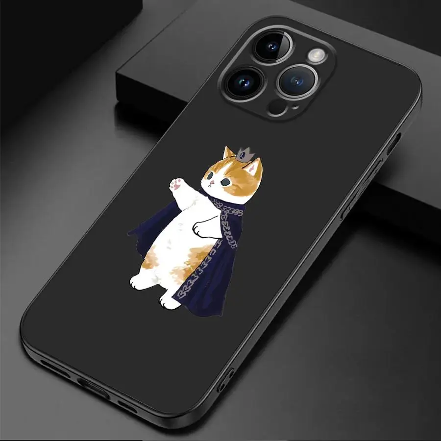 Cartoon Cute Cat Matte Black Soft Phone Case