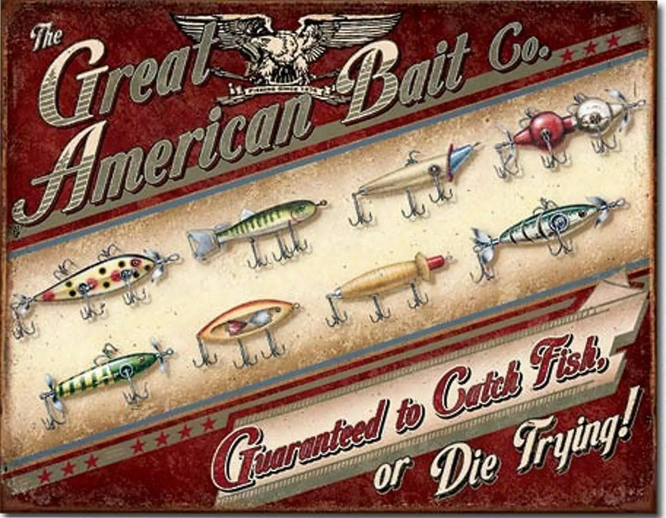 

Fishing Great American Bait Metal TIN Sign Vintage Retro F.U.M. Tools FUM Retro Wall Home Bar Pub Vintage Cafe Decor, -Metal Tin