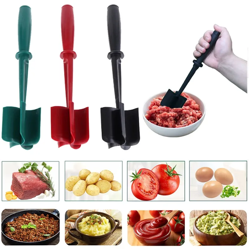 Meat Chopper, Heat Resistant Meat Masher For Hamburger Meat, Ground Beef  Masher, Hamburger Chopper Utensil, Ground Meat Chopper, Non Stick Mix  Chopper For Mix Chop, Potato Masher Tool, Kitchen Tools, Kitchen Stuff 