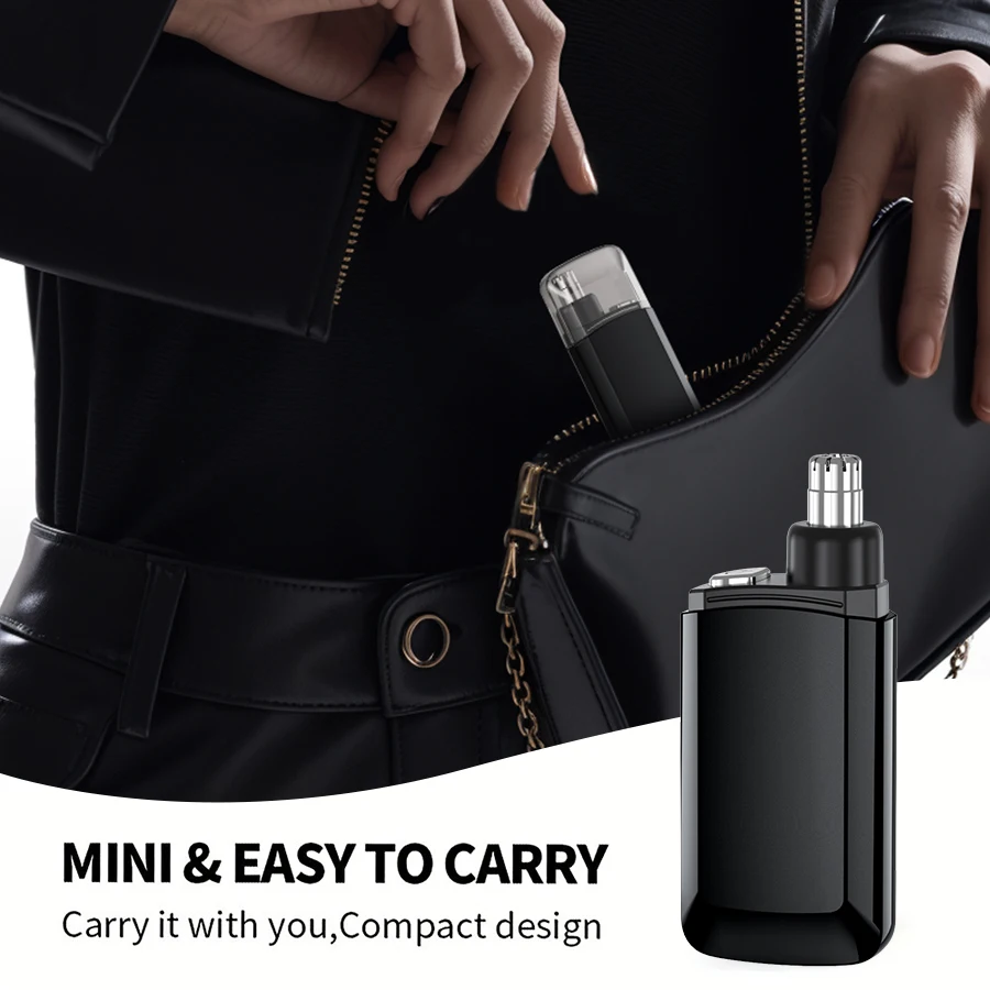 Rechargeable Portable Nose Hair Trimmer Lighter Style Painless Ear Nose Groomer for Men and Women