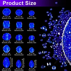 300pcs Mixed Crystal Rondelle Light AB Glass Beads for Shiny Jewelry & Crafts DIY Kit (Blue Mixed 300pcs)