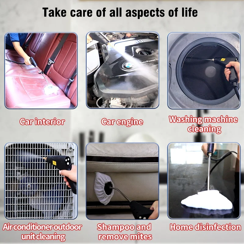2500W Steam Cleaner High Temperature Sterilization Pressure Jet Washer Machine for Home Car Kitchen Air Conditioner EU/US Plug 4