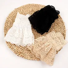 

1 Pair Winter Warm Lace Hand Black White Fingerless Long Gloves For Women Fashion Ladies Warmer Elastic Arm Elbow Sleeve Mittens