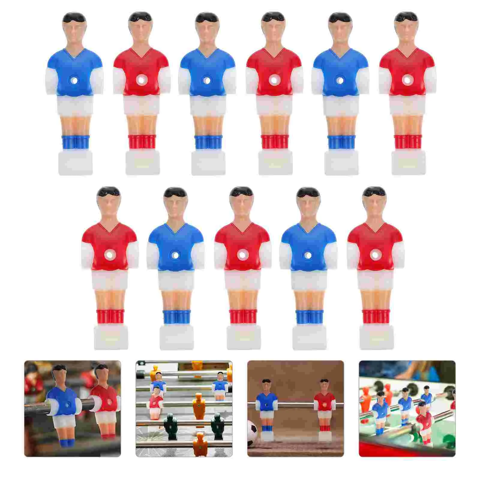 11 Pcs Man Football Machine Player Child Kids Soccer Figures Plastic Foosball Table Parts 2 pcs foosball table football plastic soccer ball football fussball soccerball sport gifts round indoor games 32mm 36mm