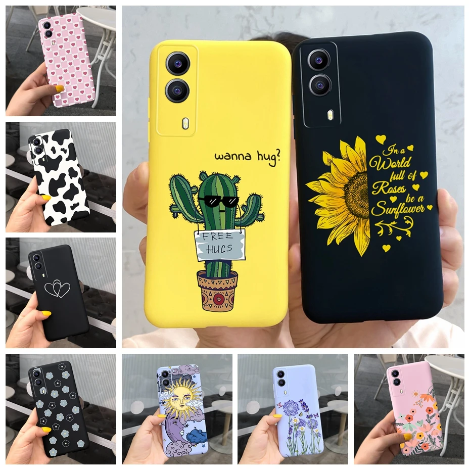 Per Vivo Y53S 5G Custodia Vivo Y72 5G V2041 Cover Per Telefono Silicone Cactus Soft Funda Per Vivo Y52 Y 53S Y72 5G Girasole Paraurti Tpu