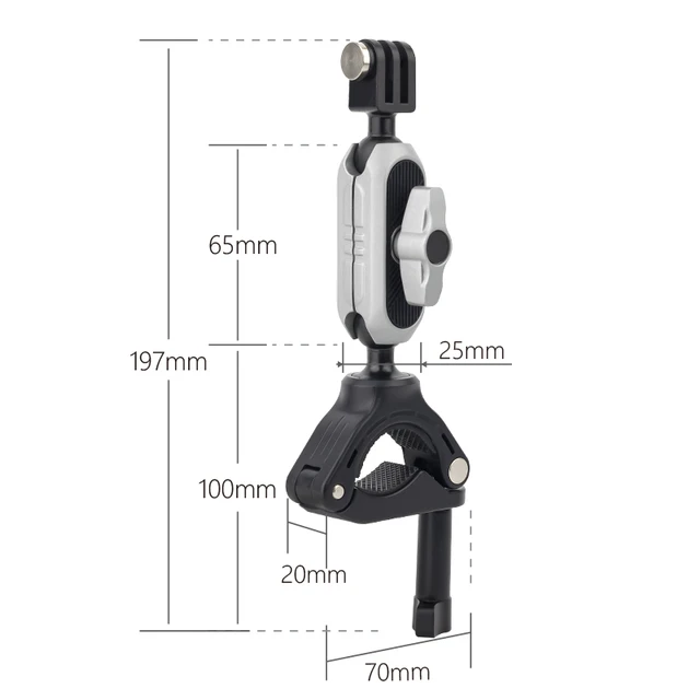 Easy-Mounted Bike Bow Camera Clamp Mount for GoPro Hero 12 11 10 Insta360  X3 Action Camera Hunting Accessory Fishing Pole Clamp