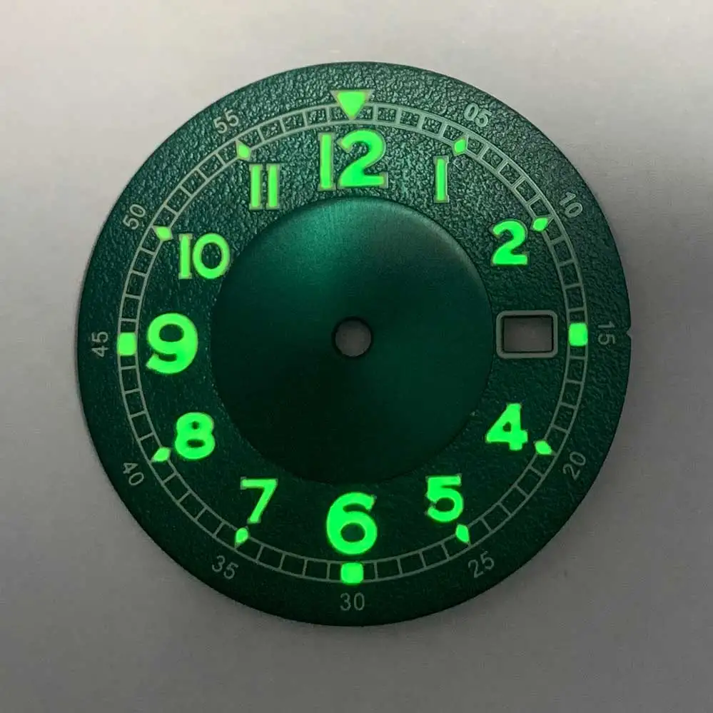 33.5mm Watch Dial Green Luminous Watch Replacement Accessories for NH35/NH36/7S/4R Movement watch dial accessories watch face accessories clock movement parts