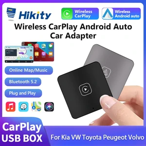 Hikity Carplay Ai Box голосовой помощник беспроводной адаптер CarPlay Apple Dongle Plug Play для Kia Volkswagen Toyota Peugeot Volvo