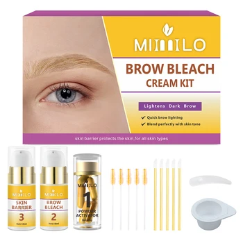 Kit sbiancante per sopracciglia, migliore modellatura delle sopracciglia e abbigliamento abbinato, delicato - con barriera di protezione della pelle, breve processo 1