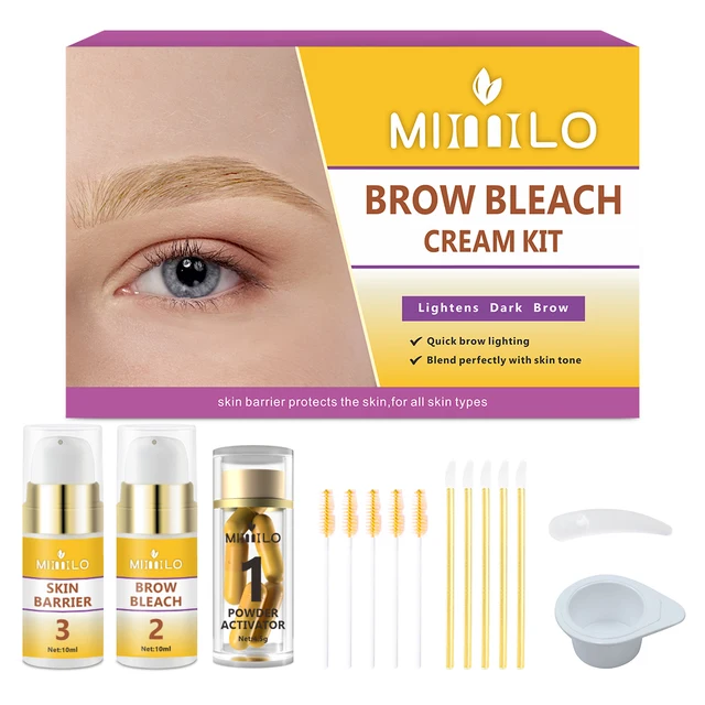 Kit sbiancante per sopracciglia, migliore modellatura delle sopracciglia e abbigliamento abbinato, delicato - con barriera di protezione della pelle, breve processo 1
