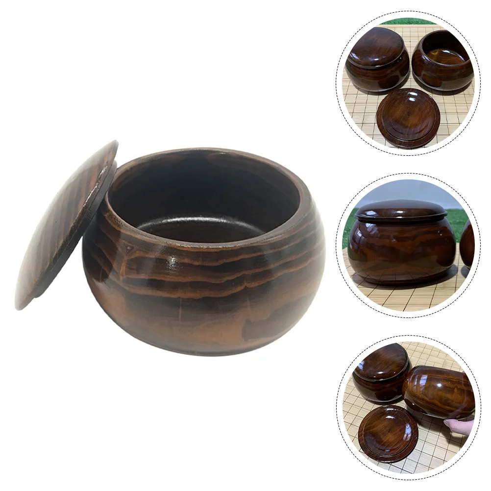 

Chess Jar Storage Container Go Bowl Professional Can Case Wooden Stones Holder Supply