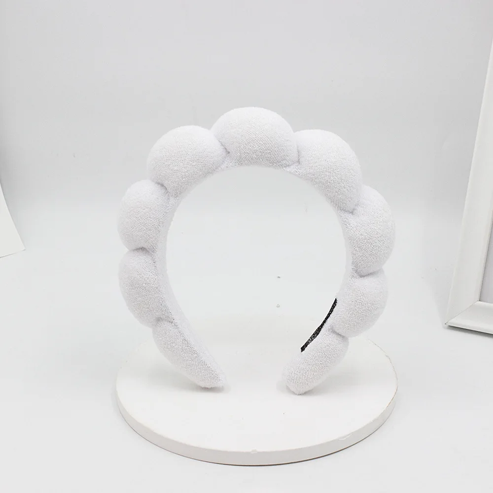 Women Girls Sponge Co Spa Makeup Bubble Terry Cloth Headband Puffy Retro Hair Bands Soft Hairband Headwear