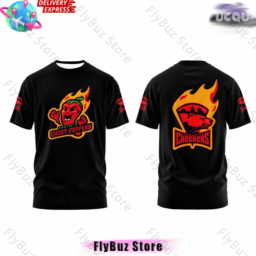 Charlotte Checkers x Ghost Peppers Limited Men T-Shirt Fashion Street Quick-Drying Training Suit Children Adult Short Sleeve