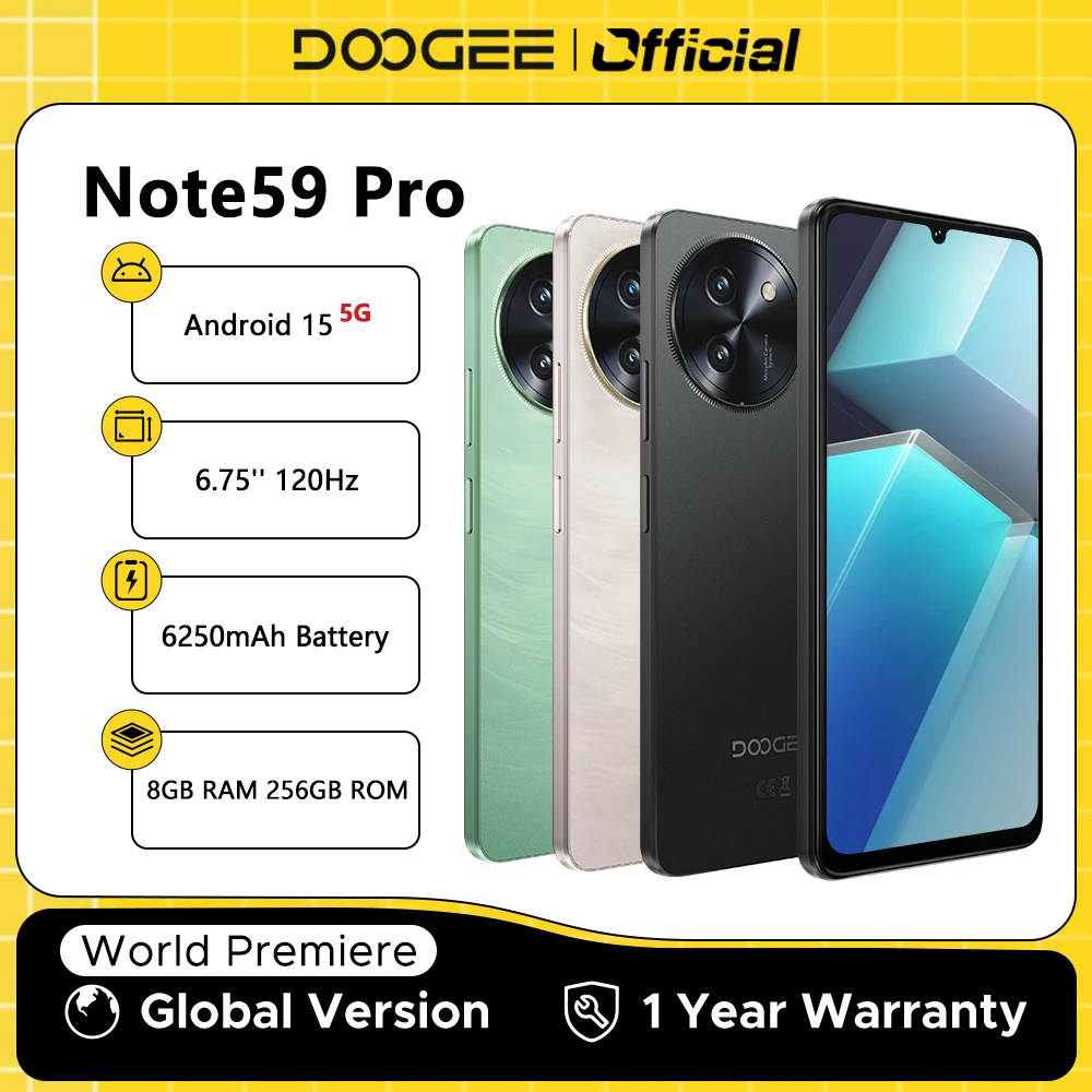 グローバルバージョン DOOGEE Note59 Pro 5G スマートフォン