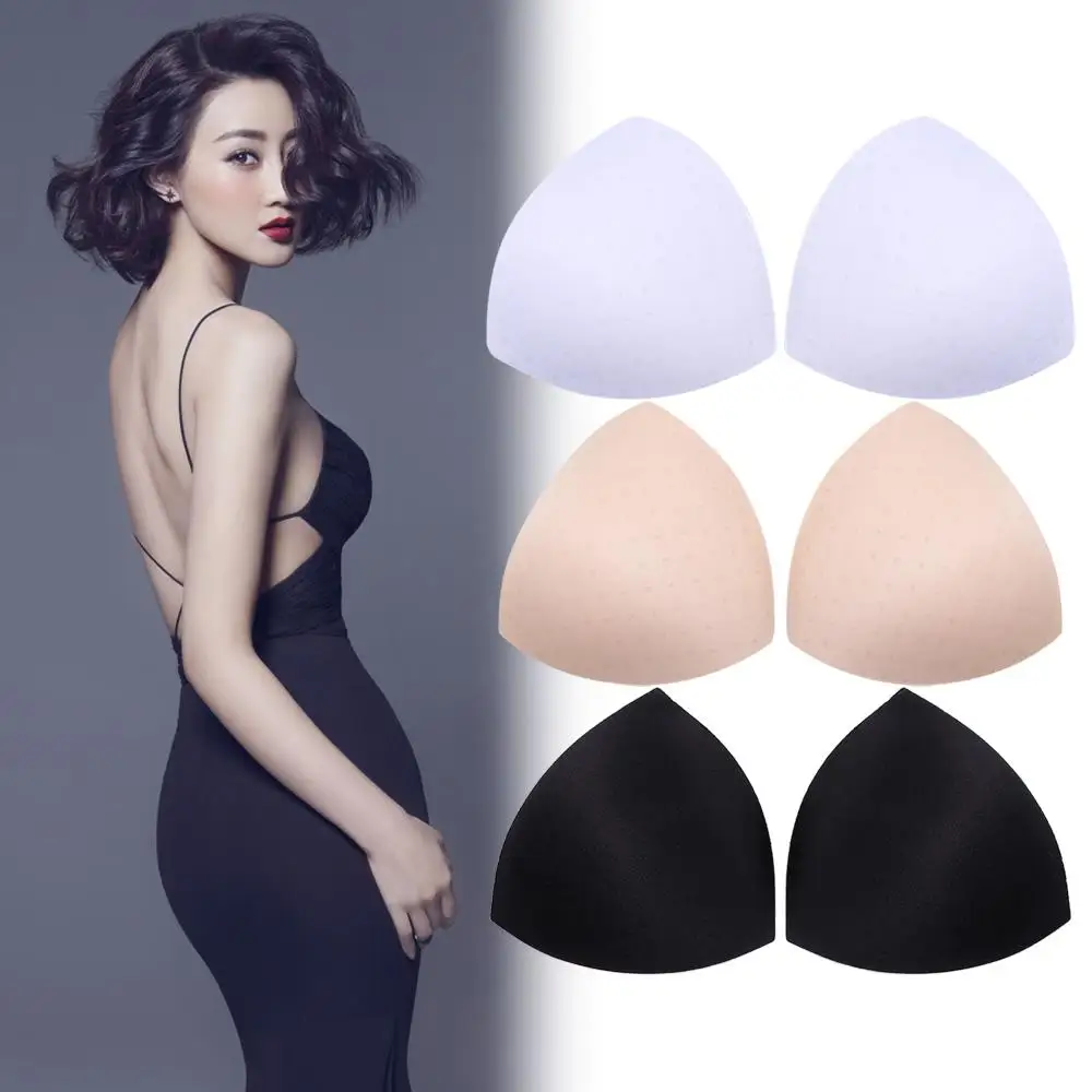 

Breathable Lift Up Bra Triangle Inserts Cups Enhancer Breast Bra Women Chest Cups Inserts Chest Sponge Bra Pads Thin Chest Pads
