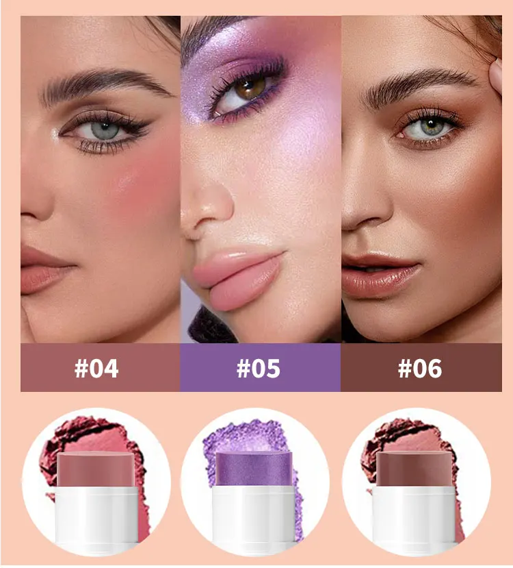 Description Picture 6 of itemLazy highlighter,sun-bleached rouge,pearlescent blush,blush stick,single-color matte blush,easy to color,durable and waterproof