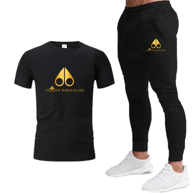 

Футболка мужская хлопковая с короткими брюками, повседневный комплект из 2 предметов, спортивный костюм с принтом, топ с короткими рукавами, на лето