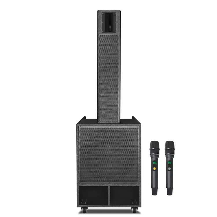 Best Sound 400W*2 18 Inch Active Line Array Speaker Rechargeable 12V/32A Battery Party Speaker Karaoke System With Wireless MIC