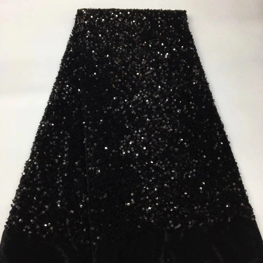 NewStyleBlackVelvetLaceFabric2023HighQualityAfricanSwiss