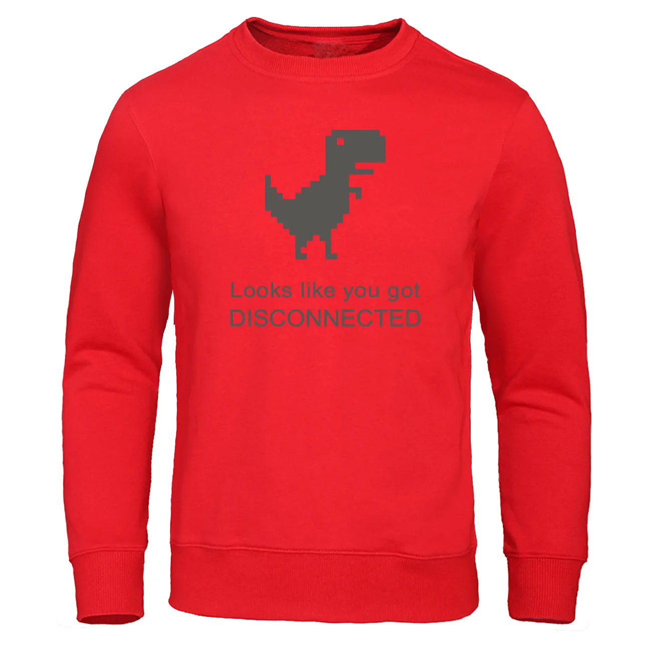 Looks like you got disconnected Print Hoodie Sweatshirt Mens Cartoon Internet Dinosaur Men Hoodies Autumn Pullover Streetwear