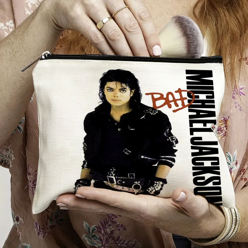 Super Star Michael Jackson Cosmetic Bag  Double Print Makeup Bags Women Wedding Handbag Lady Travel Organizer Child Wallet