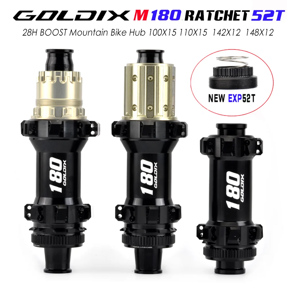 

GOLDIX M180 Ratchet 52T Teeth BOOST MTB Hub 28H Spoke Center Lock Brake Sealed Bearing HG/XD/MS for SHIMANO 8 9 10 11 12Speed